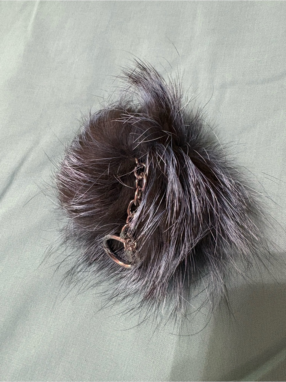 NWOT Michael Kors Fur Pom Keychain - Navy Blue